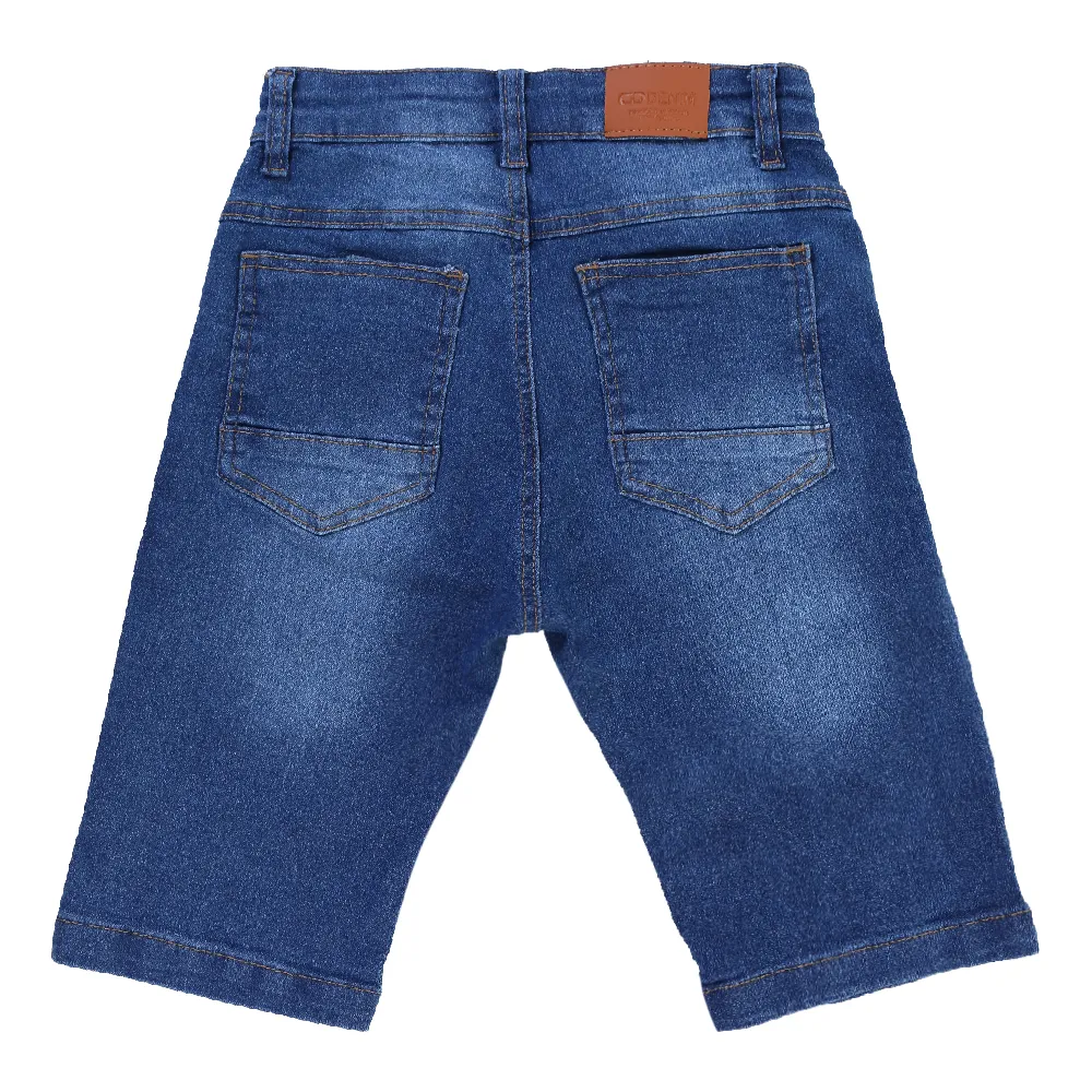 Bermuda Jeans Juvenil Clube Do Doce Used Com Bigode
